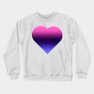 Bi+ Hearts Omnisexual Flag (Vertical Gradient Solo) Crewneck Sweatshirt